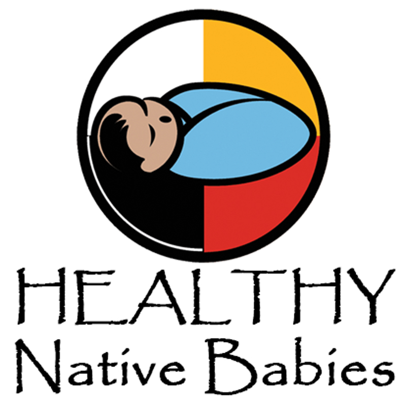 Bebé envuelto en una manta dentro de una rueda medicinal nativa norteamericana, Bebés nativos saludables.