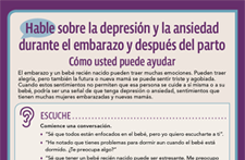 Vea la tarjeta postal: "Hable sobre la depresión y la ansiedad durante el embarazo y después del parto" (paquetes de 50 postales cada uno)
